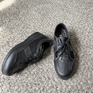 SAS Reverie Slip Resistant Work Shoes Size 9 W Black Leather Lace Up Comfort